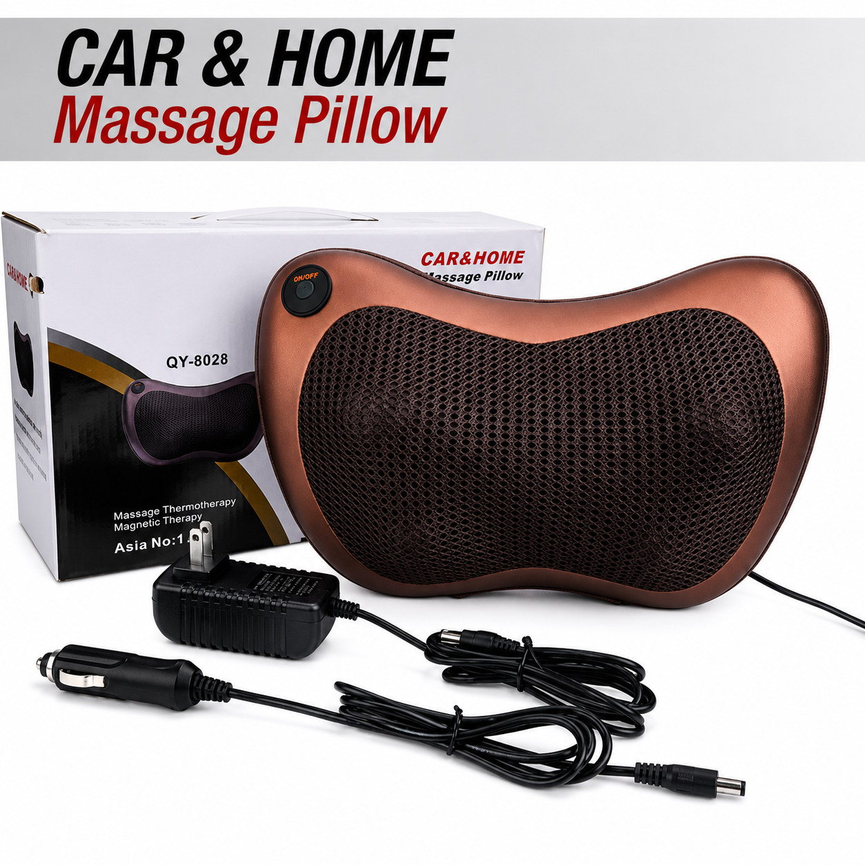 Premium 8-Roller Shiatsu Massage Pillow | Deep Tissue Neck, Back & Shoulder Massager with Heat Therapy