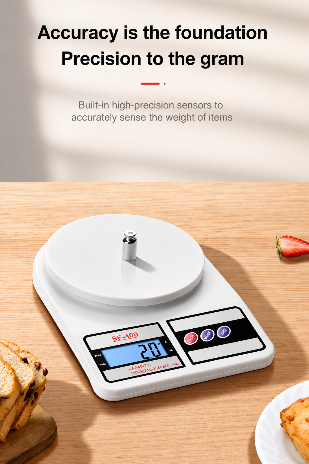 Premium Digital Kitchen Weighing Scale SF-400 | High Precision LCD Food Scale | 10KG Capacity | Tare Function