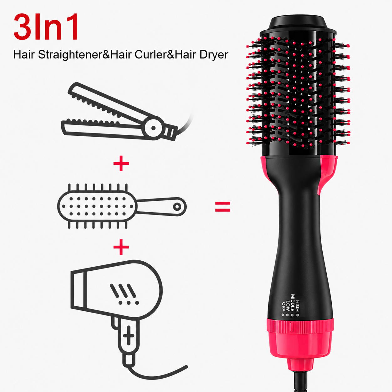 4-in-1 Hot Air Styling Brush | Dry, Straighten & Curl