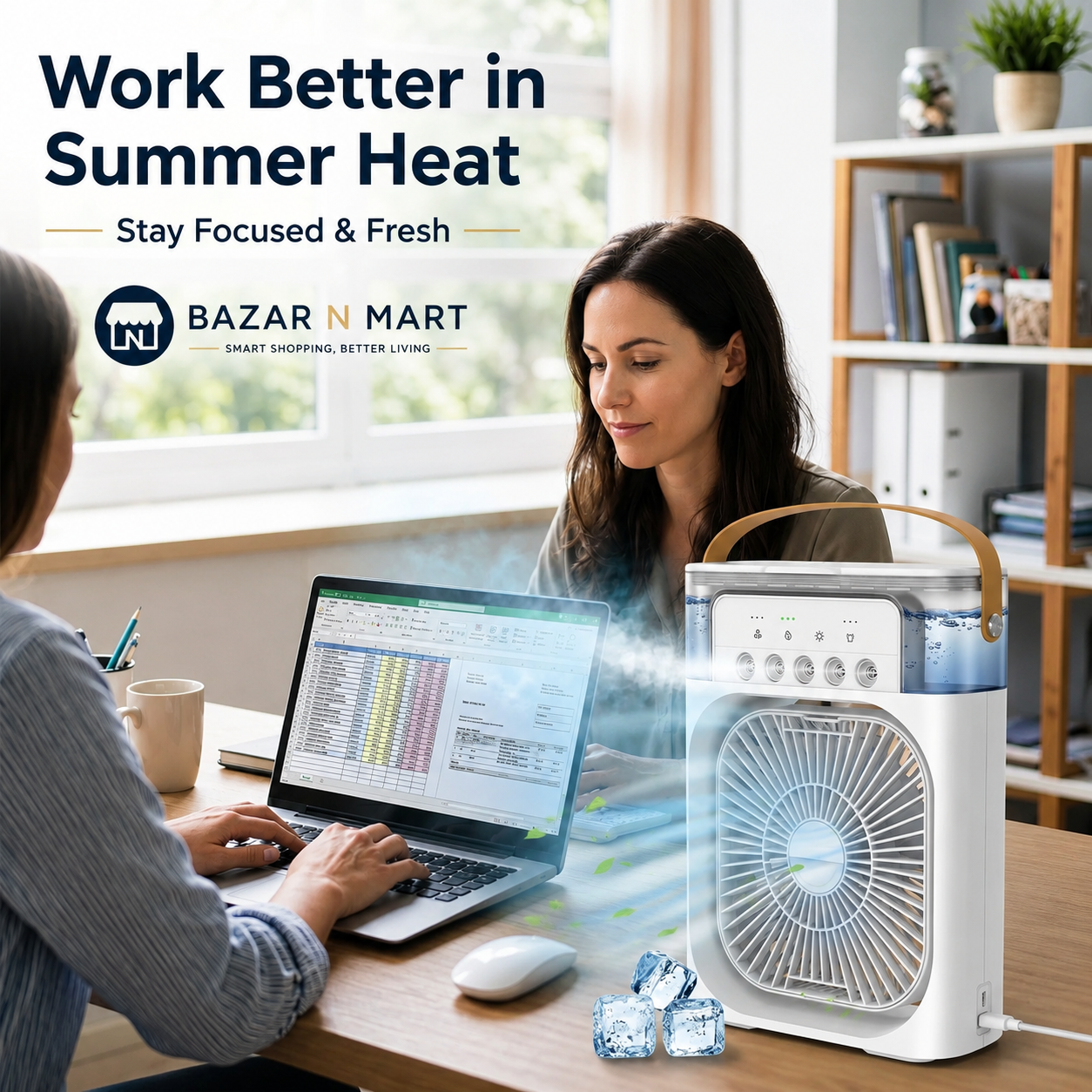 Portable 3-in-1 Rechargeable Air Cooler – Stay Cool Anywhere