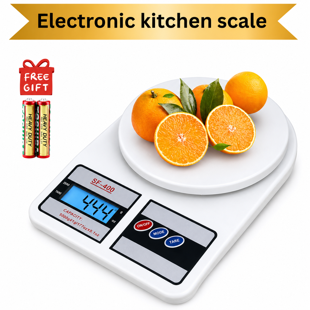 Premium Digital Kitchen Weighing Scale SF-400 | High Precision LCD Food Scale | 10KG Capacity | Tare Function