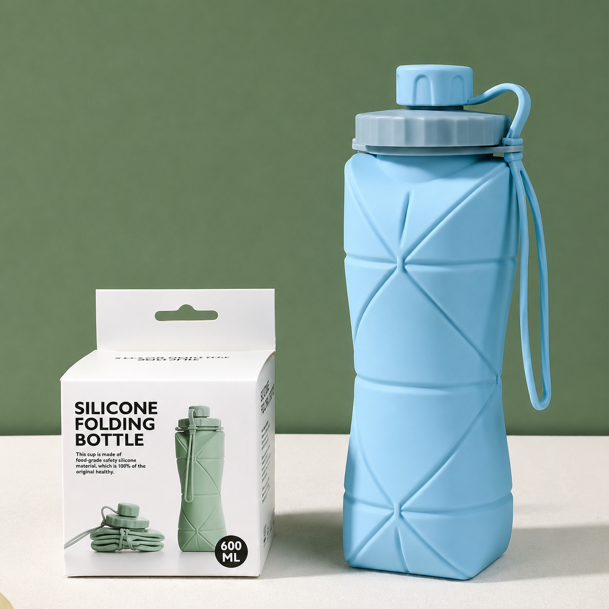 Foldable Silicone Water Bottle – Leakproof, Lightweight & Travel Friendly